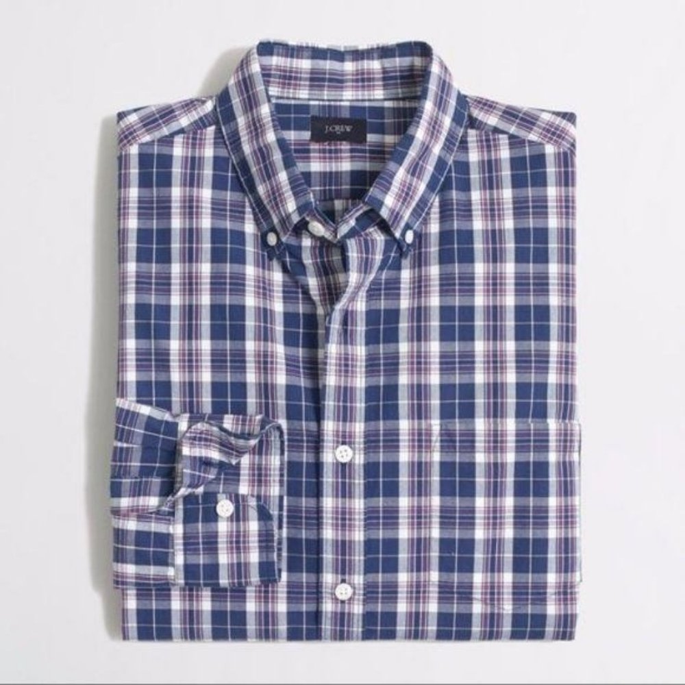J Crew Button Down Plaid Men’s